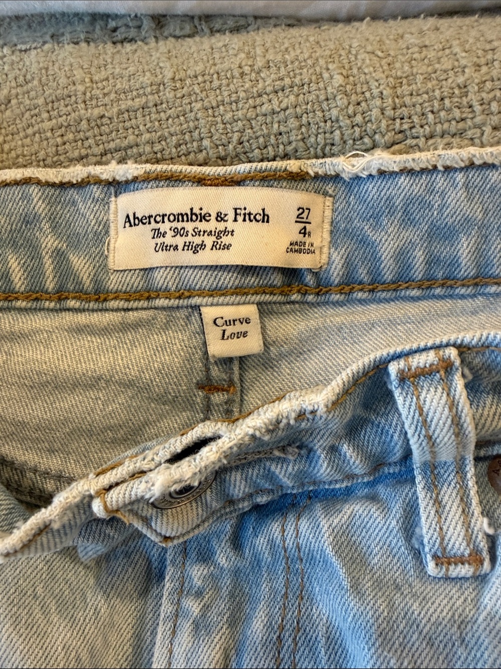 Abercrombie & Fitch Light Blue High-Rise Straight Jeans